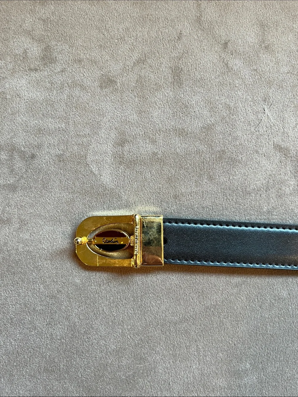 Pierre Cardin Brown Leather Belt with Gold-Tone Logo Buckle